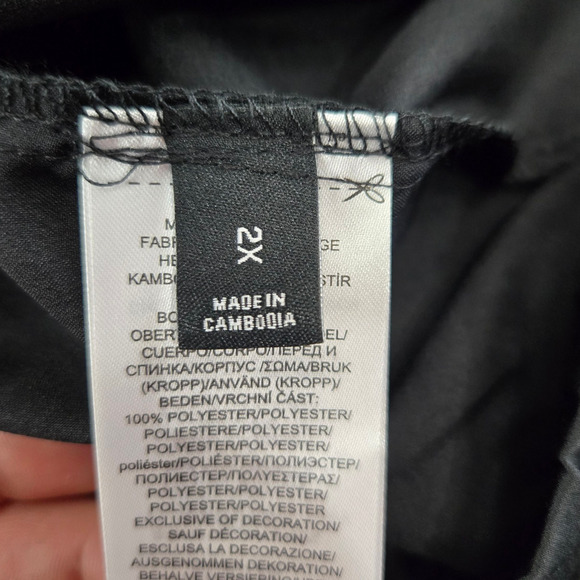 Lauren Ralph Lauren Black Embroidered Crest Satin Pajama PJ Set Size 2X NWT - Picture 14 of 16